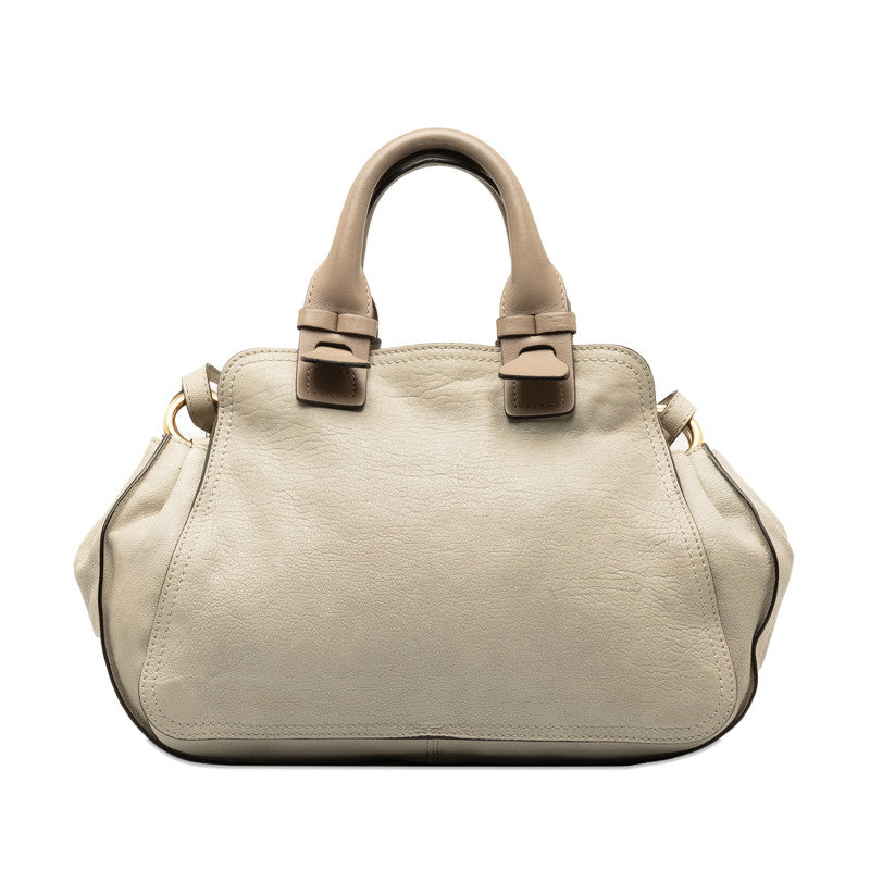 Chloe Leather Porte Epaule Handbag 3S1173 Beige in Very Good Condition