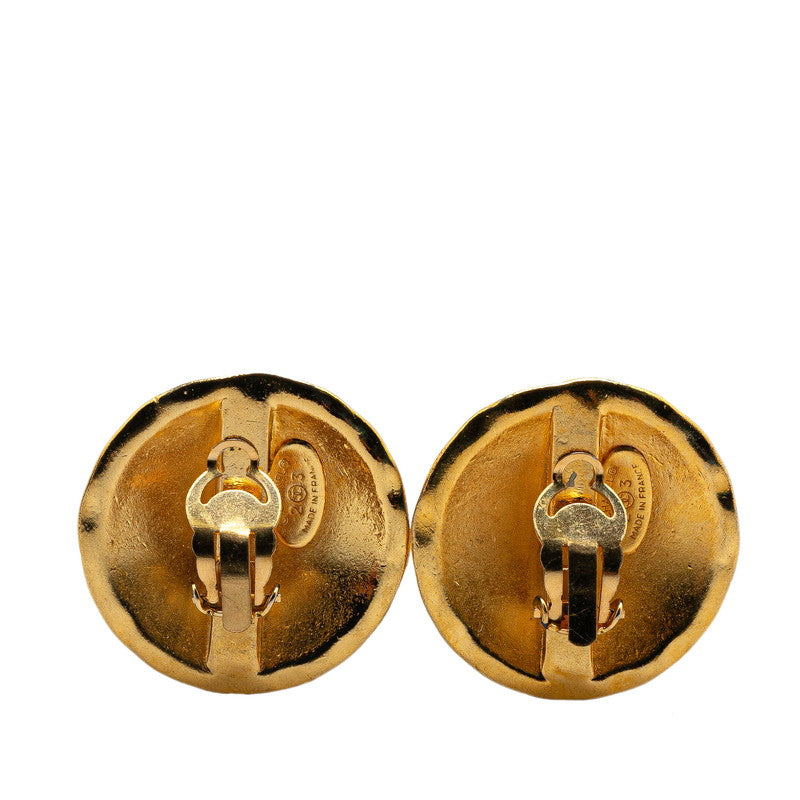 Chanel Coco Mark Matelasse Round Earrings