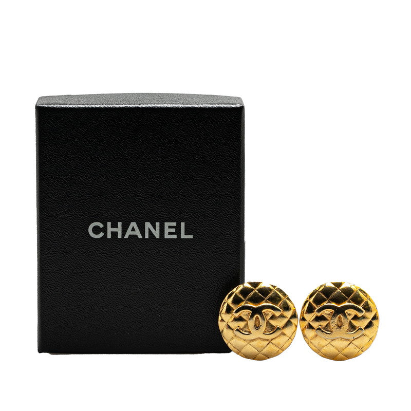 Chanel Coco Mark Matelasse Round Earrings