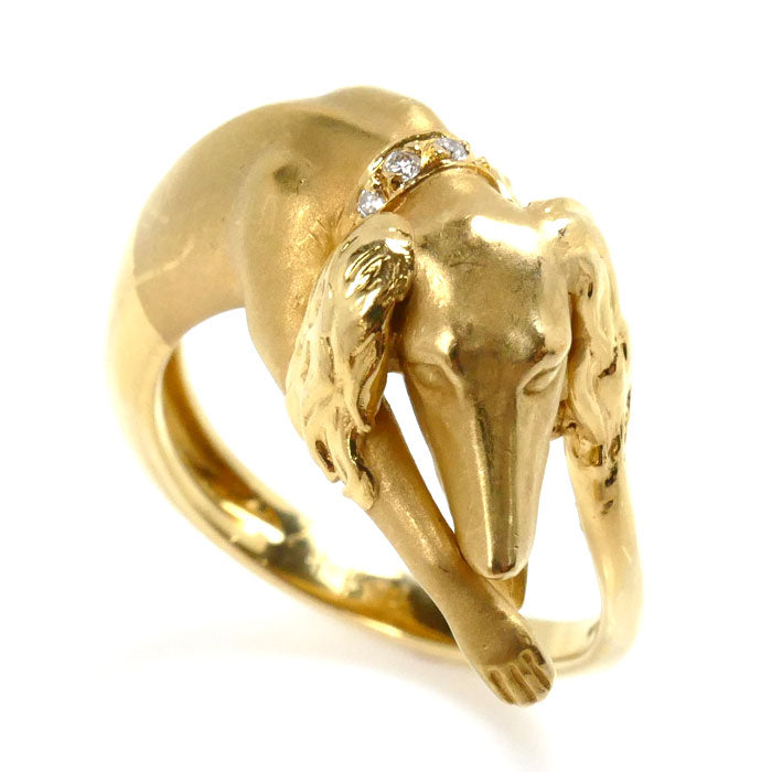 Carrera y Carrera K18YG Yellow Gold Diamond Dog Ring