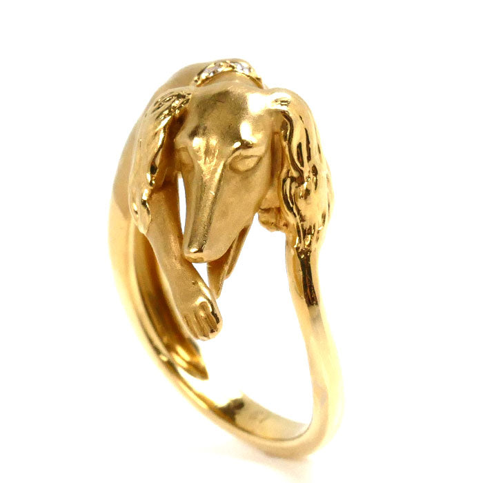 Carrera y Carrera K18YG Yellow Gold Diamond Dog Ring