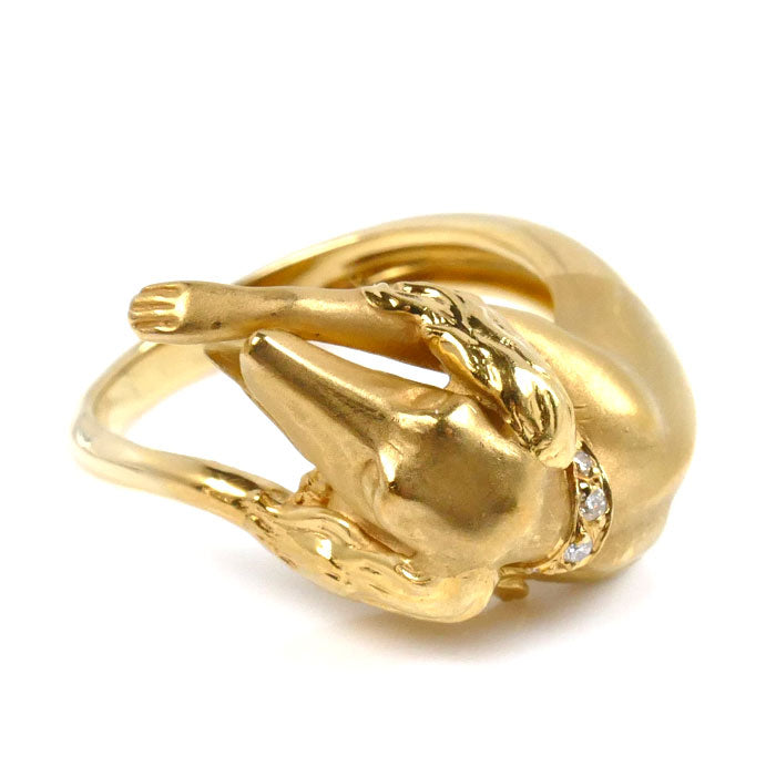 Carrera y Carrera K18YG Yellow Gold Diamond Dog Ring