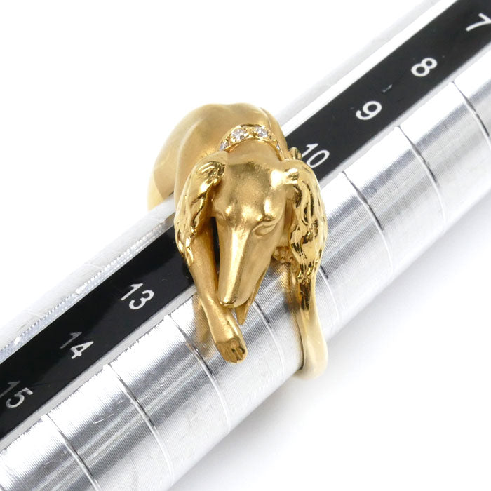 Carrera y Carrera K18YG Yellow Gold Diamond Dog Ring