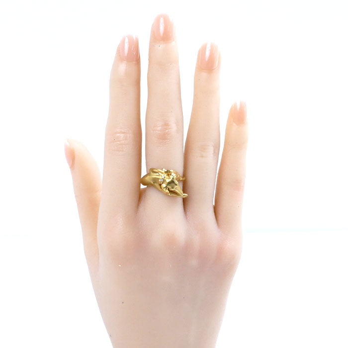 Carrera y Carrera K18YG Yellow Gold Diamond Dog Ring