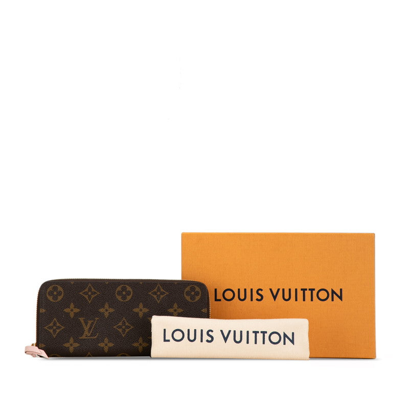 Louis Vuitton Monogram Clemence Long Wallet M61298 Brown Pink PVC Leather in Very Good Condition