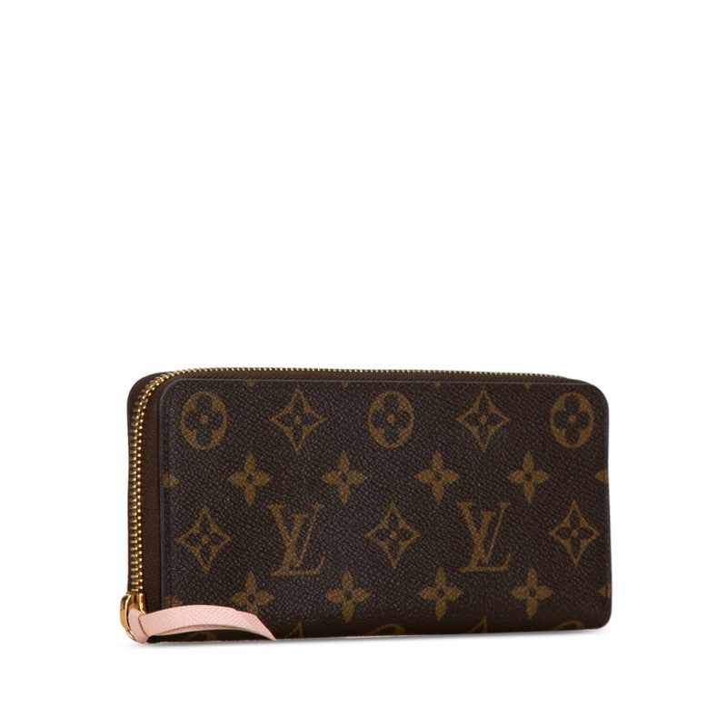 Louis Vuitton Monogram Clemence Long Wallet M61298 Brown Pink PVC Leather in Very Good Condition