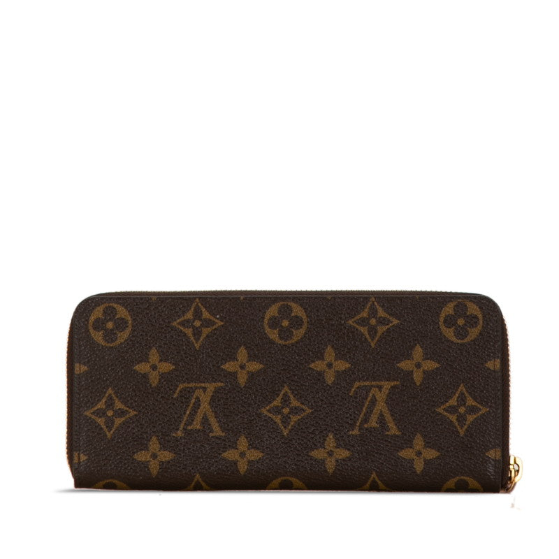 Louis Vuitton Monogram Clemence Long Wallet M61298 Brown Pink PVC Leather in Very Good Condition