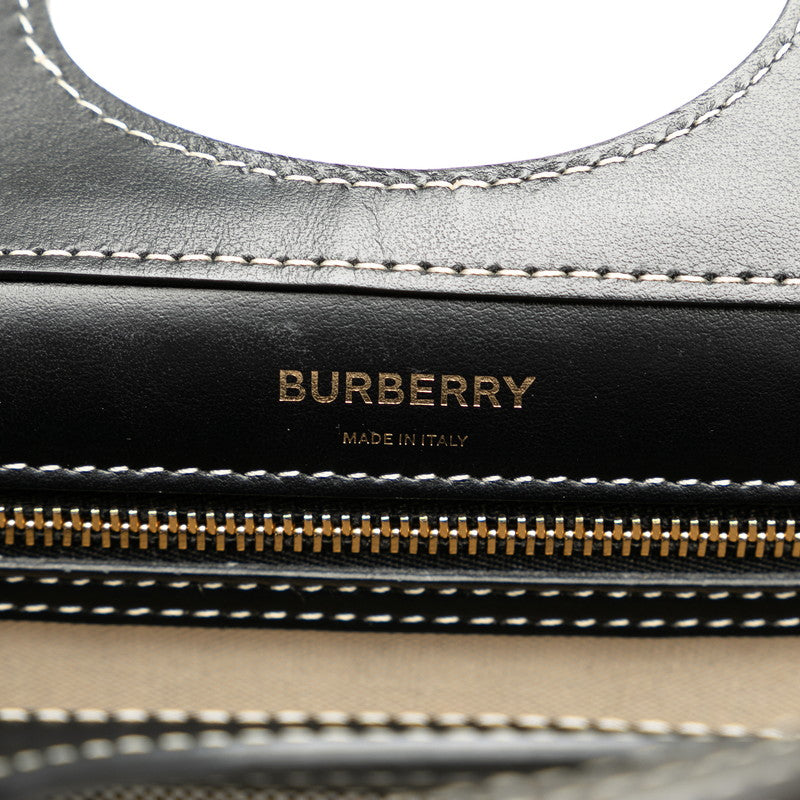 Burberry Canvas Leather Horseferry Print Logo 2WAY Handbag in Very Good Condition