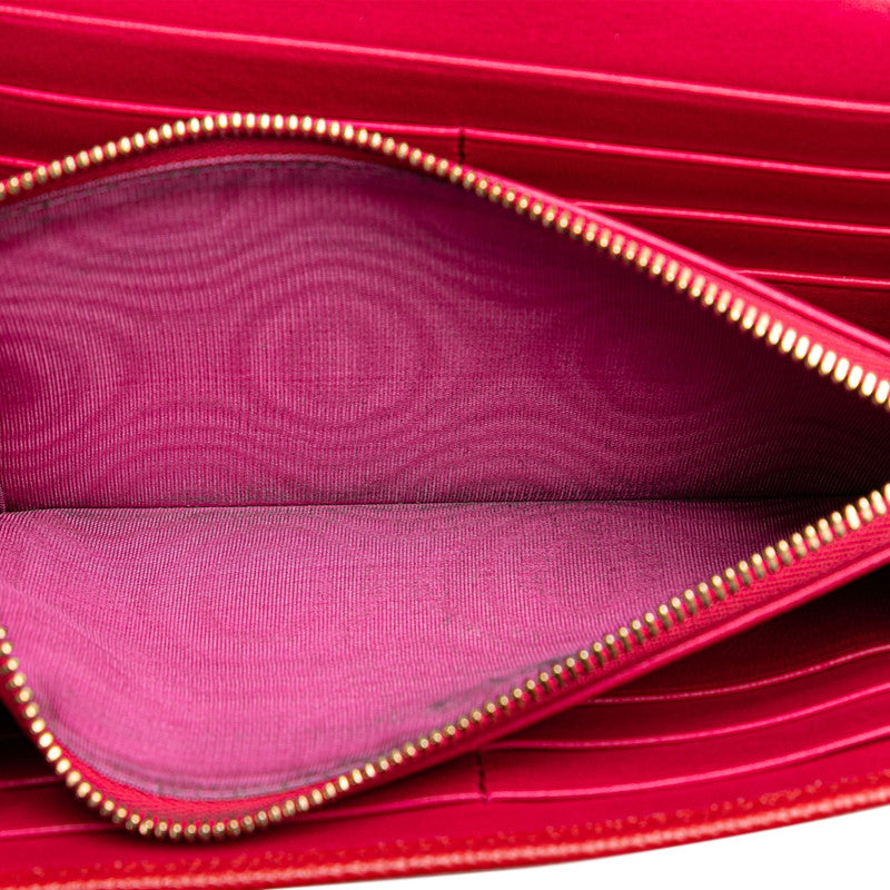 Bvlgari Leather Long Wallet Red in Very Good Condition