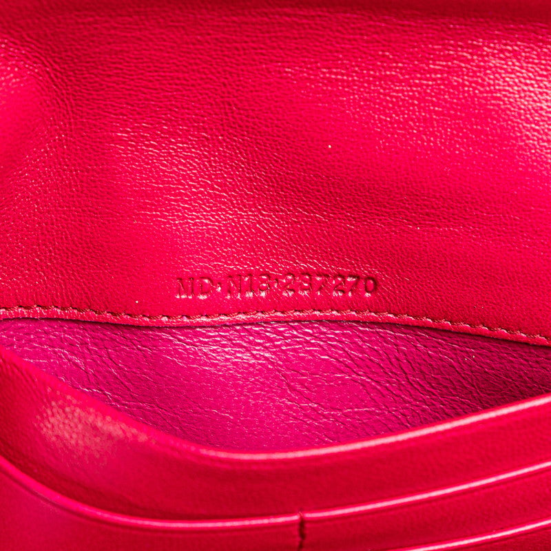 Bvlgari Leather Long Wallet Red in Very Good Condition