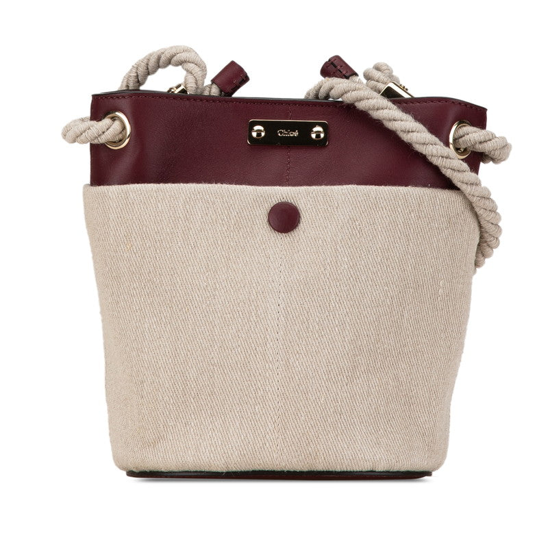 Chloe Small Bucket Shoulder Bag Linen Leather