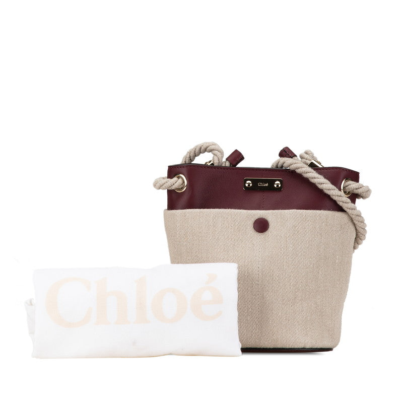 Chloe Small Bucket Shoulder Bag Linen Leather