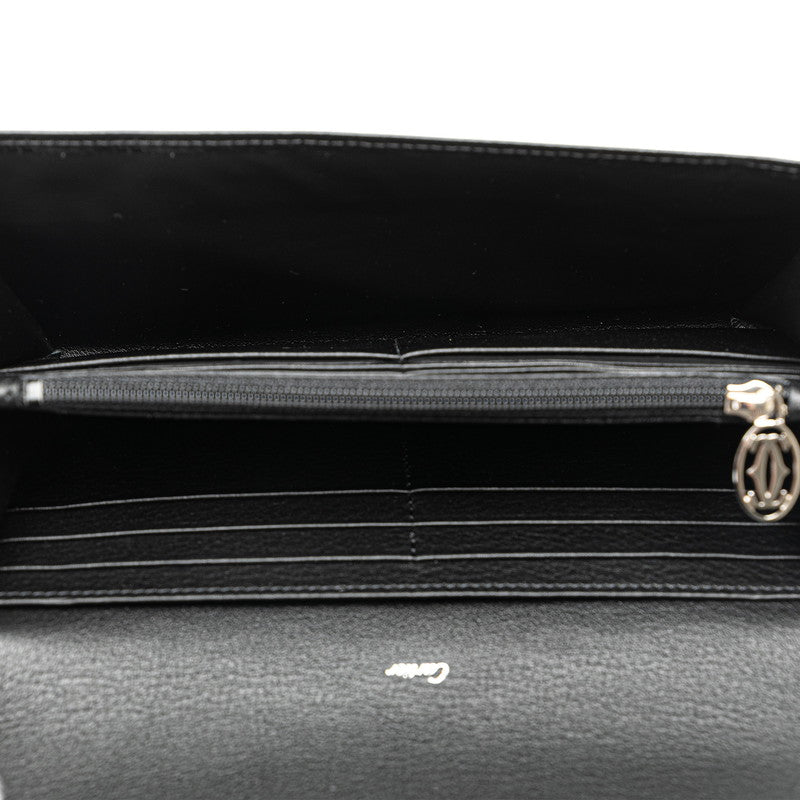 Cartier Happy Birthday Patent Leather Long Wallet Black