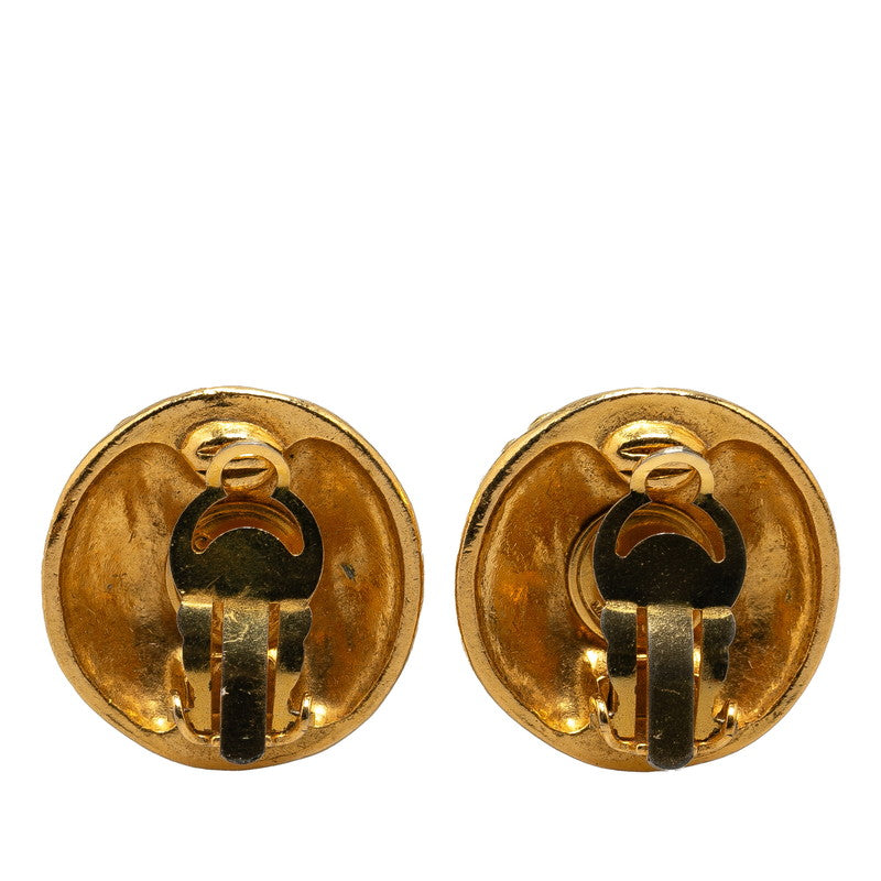 Chanel Coco Mark Round Earrings Gold