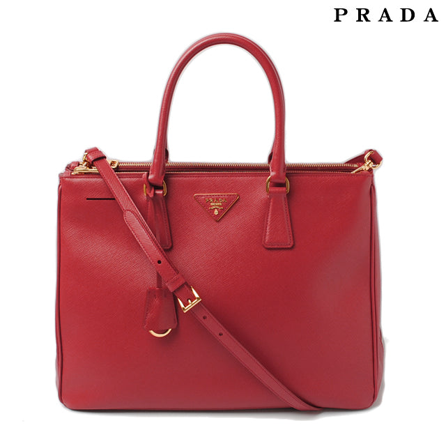 Prada Saffiano 2way Handbag/Shoulder Bag Red in Pristine Condition