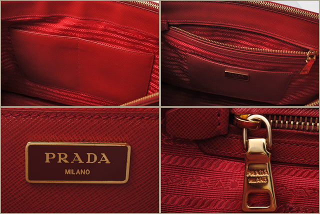 Prada Saffiano 2way Handbag/Shoulder Bag Red