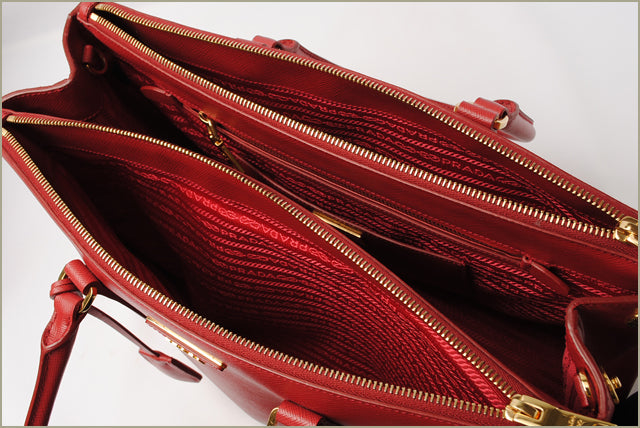 Prada Saffiano 2way Handbag/Shoulder Bag Red