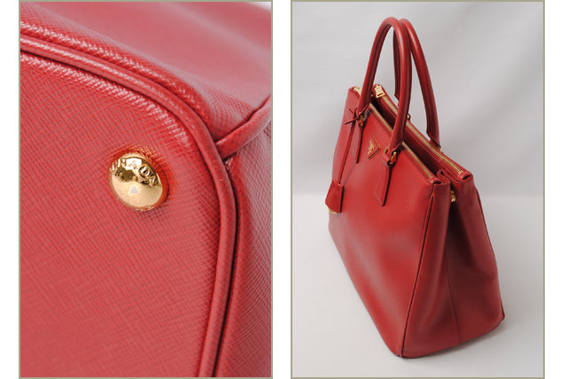 Prada Saffiano 2way Handbag/Shoulder Bag Red