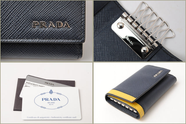 Prada Embossed Leather Key Case 2PG222 in Pristine Condition