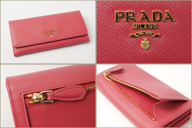 Prada Saffiano Metal Long Wallet 1M1132 in Pristine Condition