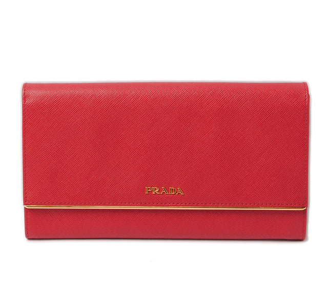 Prada Saffiano Compact Clutch Long Wallet 1M1311 in Pristine Condition