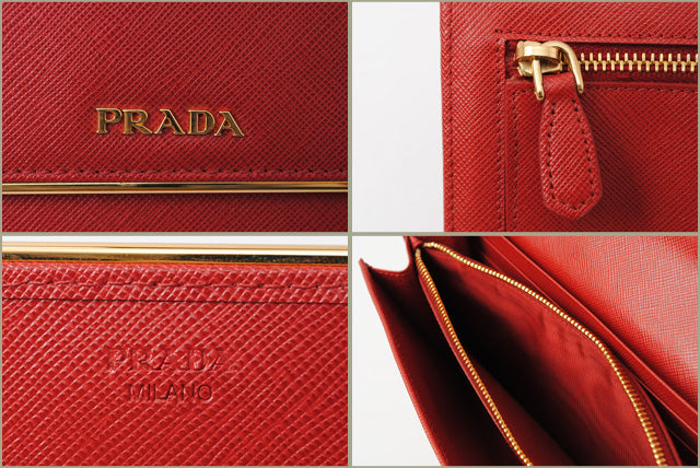 Prada Saffiano Compact Clutch Long Wallet 1M1311 in Pristine Condition