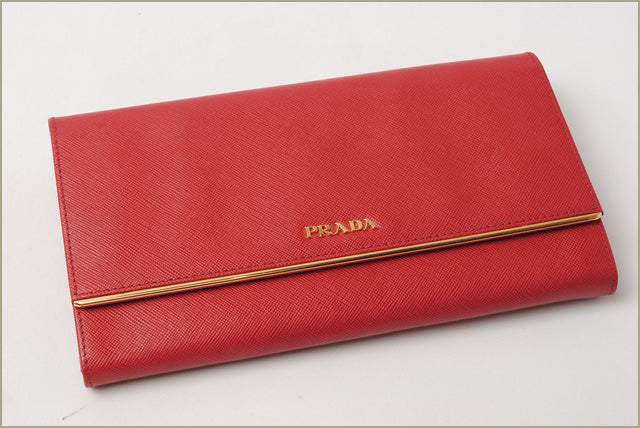 Prada Saffiano Compact Clutch Long Wallet 1M1311 in Pristine Condition