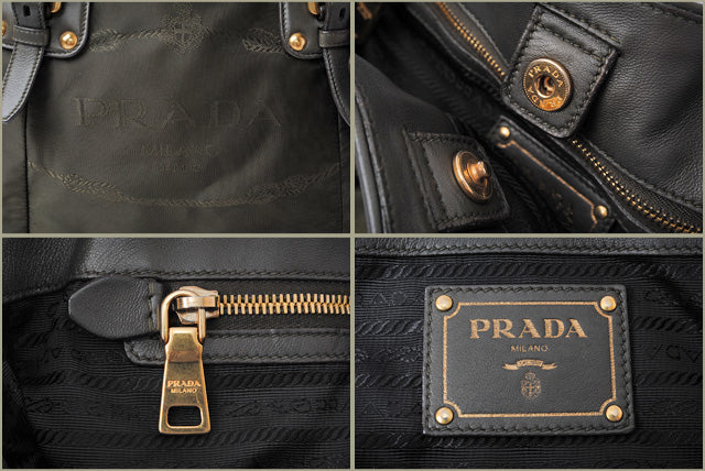 Prada Nylon/Leather 2-Way Handbag/Shoulder Bag in Great Condition