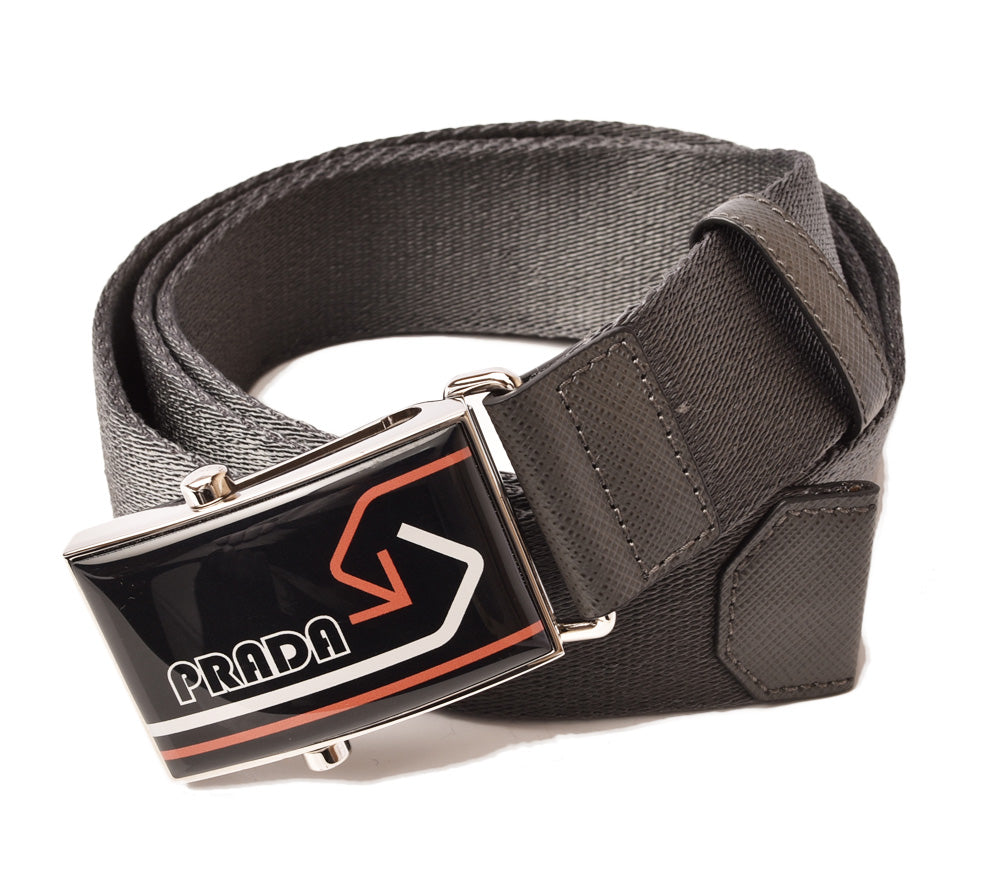 Prada Nylon Canvas Belt 2CN034 for Men and Women, Sizes 85-95cm and 90-100cm in Pristine Condition