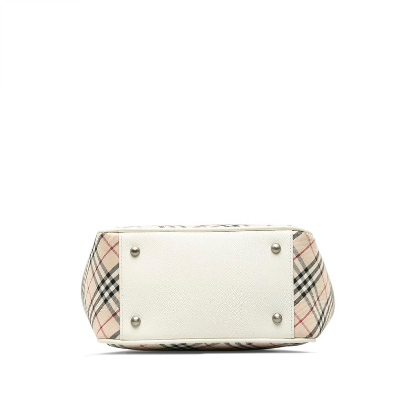 Burberry Nova Check Canvas Leather Handbag