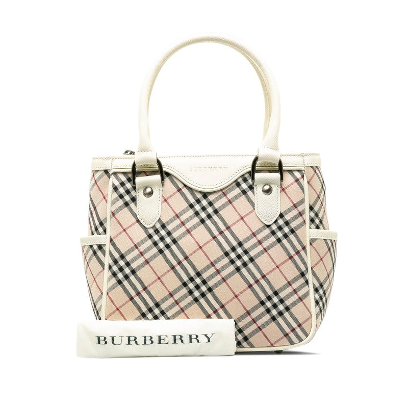 Burberry Nova Check Canvas Leather Handbag