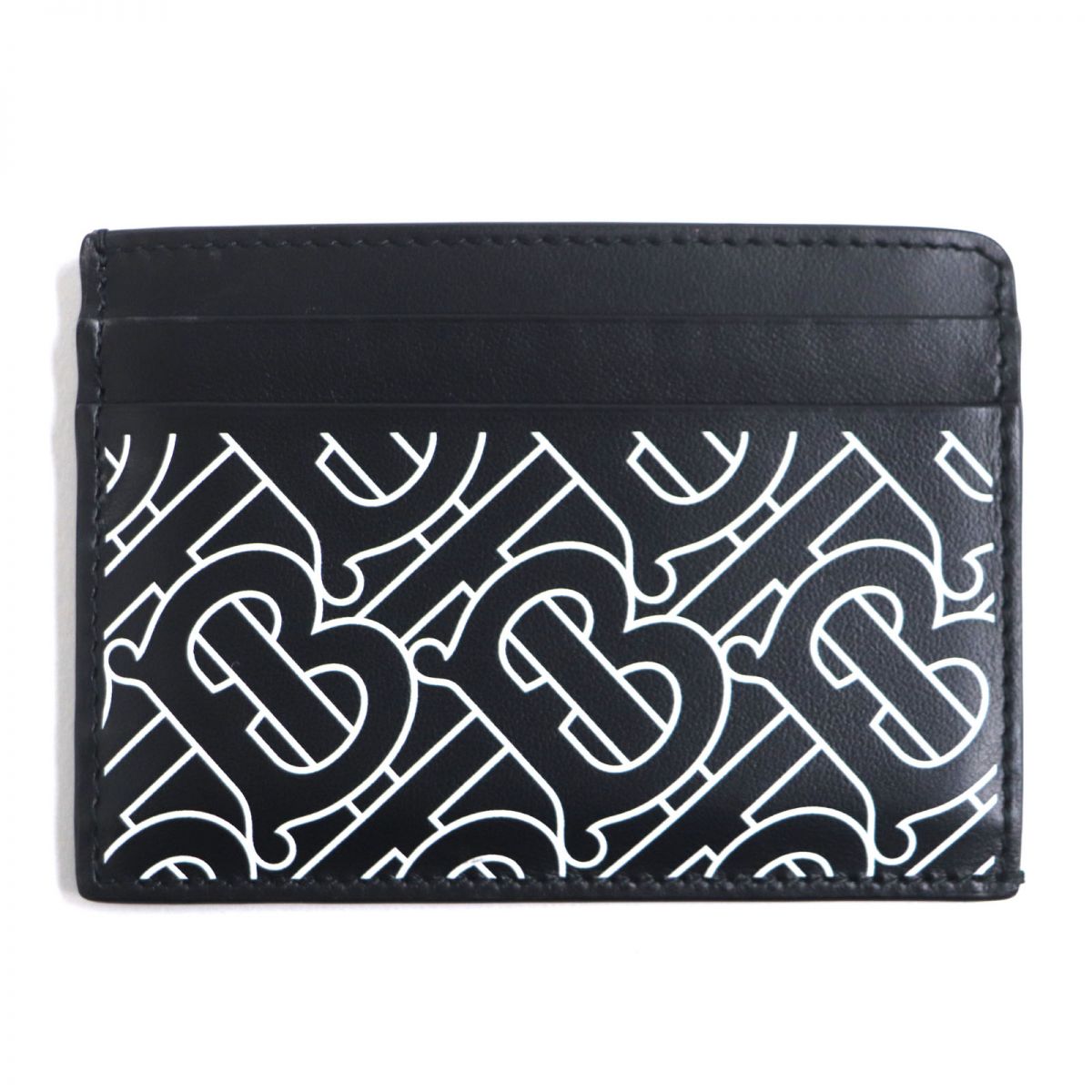 Burberry TB Monogram Leather Card Case Black