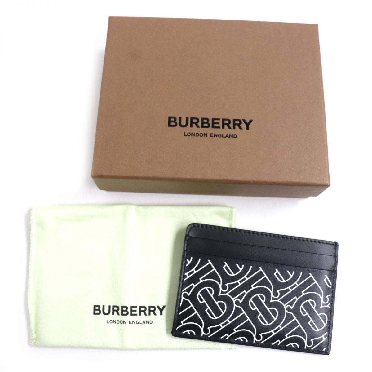 Burberry TB Monogram Leather Card Case Black