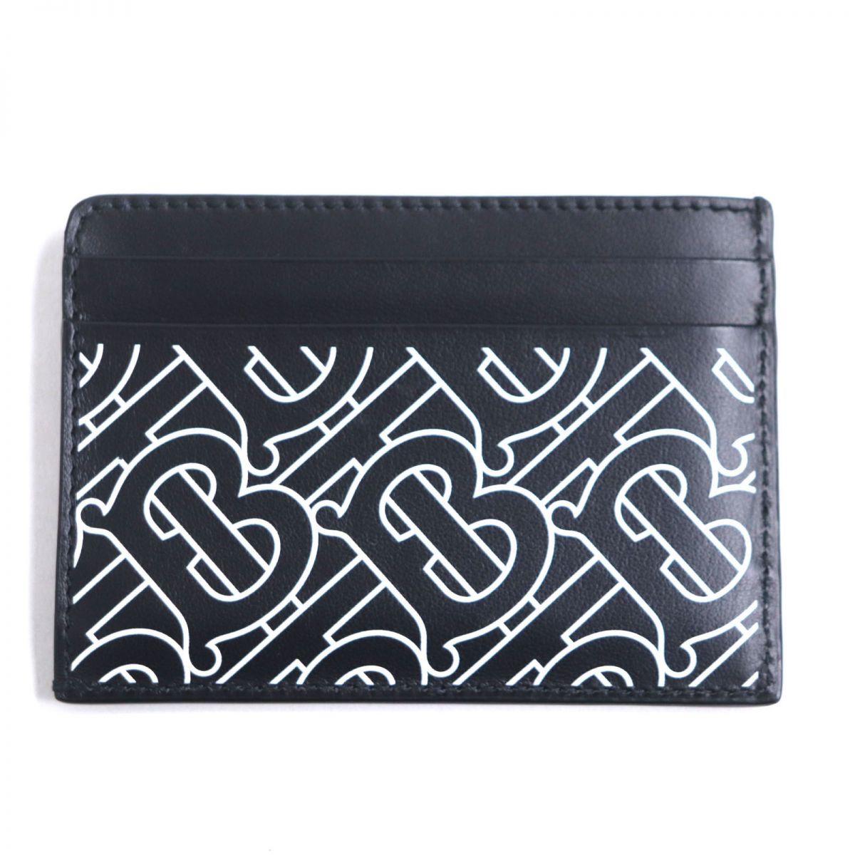 Burberry TB Monogram Leather Card Case Black