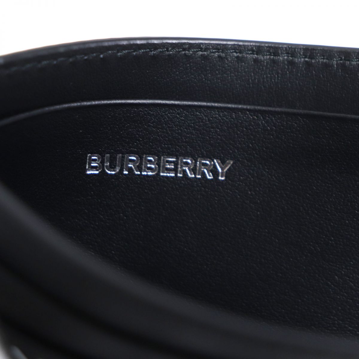 Burberry TB Monogram Leather Card Case Black