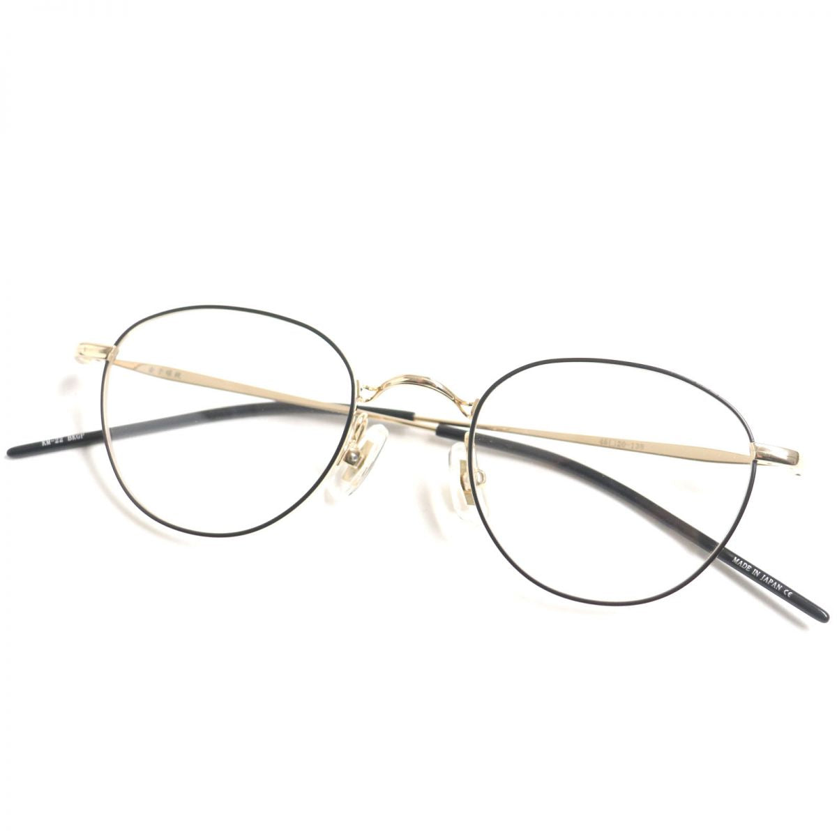 Kaneko Glasses KM-22 Boston Shape Eyewear Black/Gold