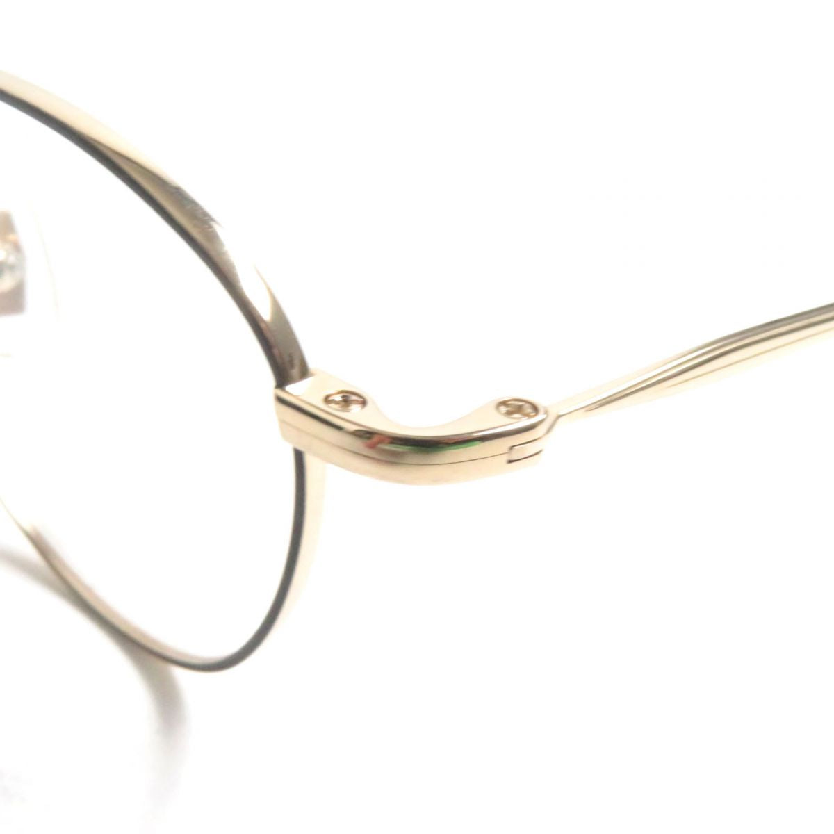 Kaneko Glasses KM-22 Boston Shape Eyewear Black/Gold