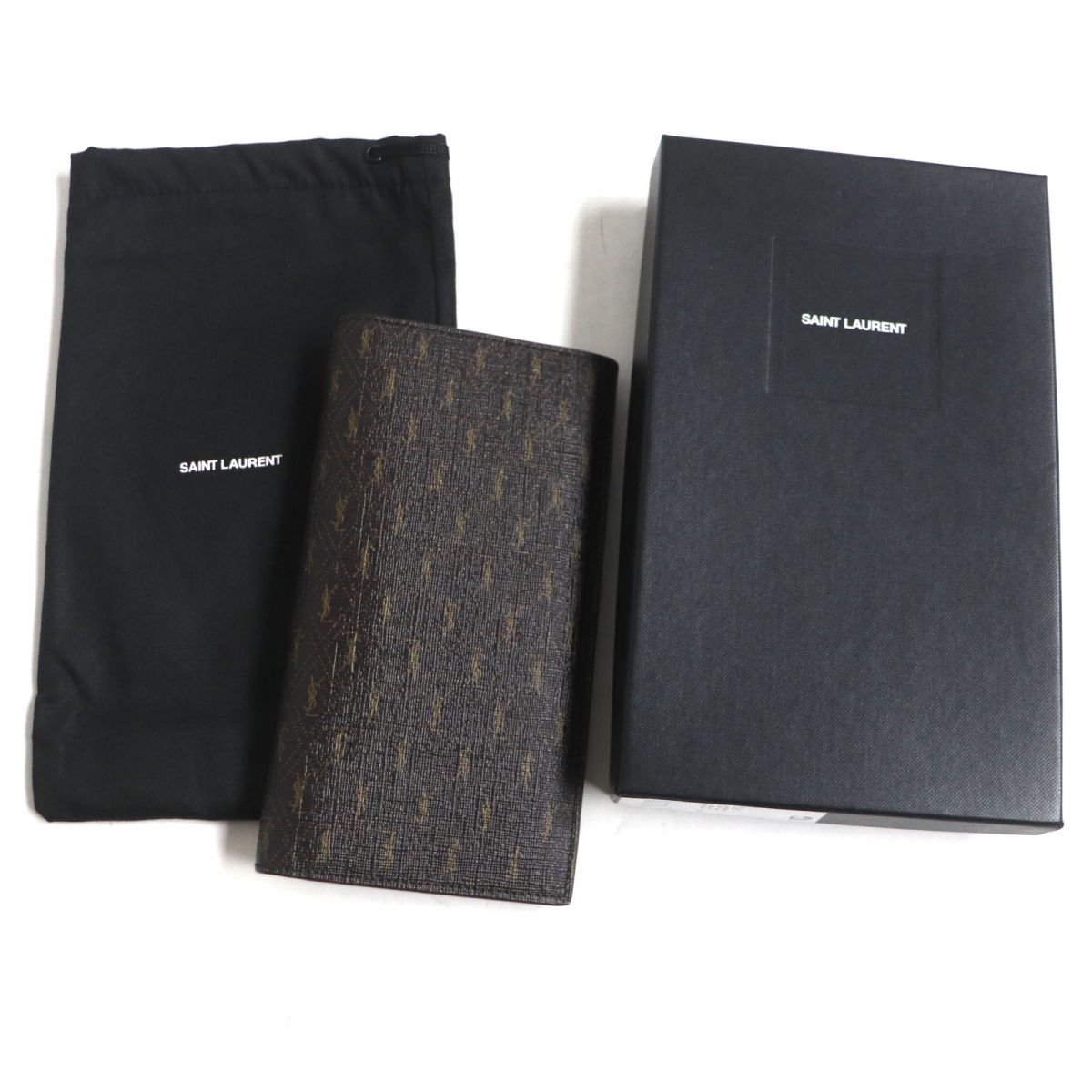 Saint Laurent Paris Logo PVC Leather Bifold Wallet