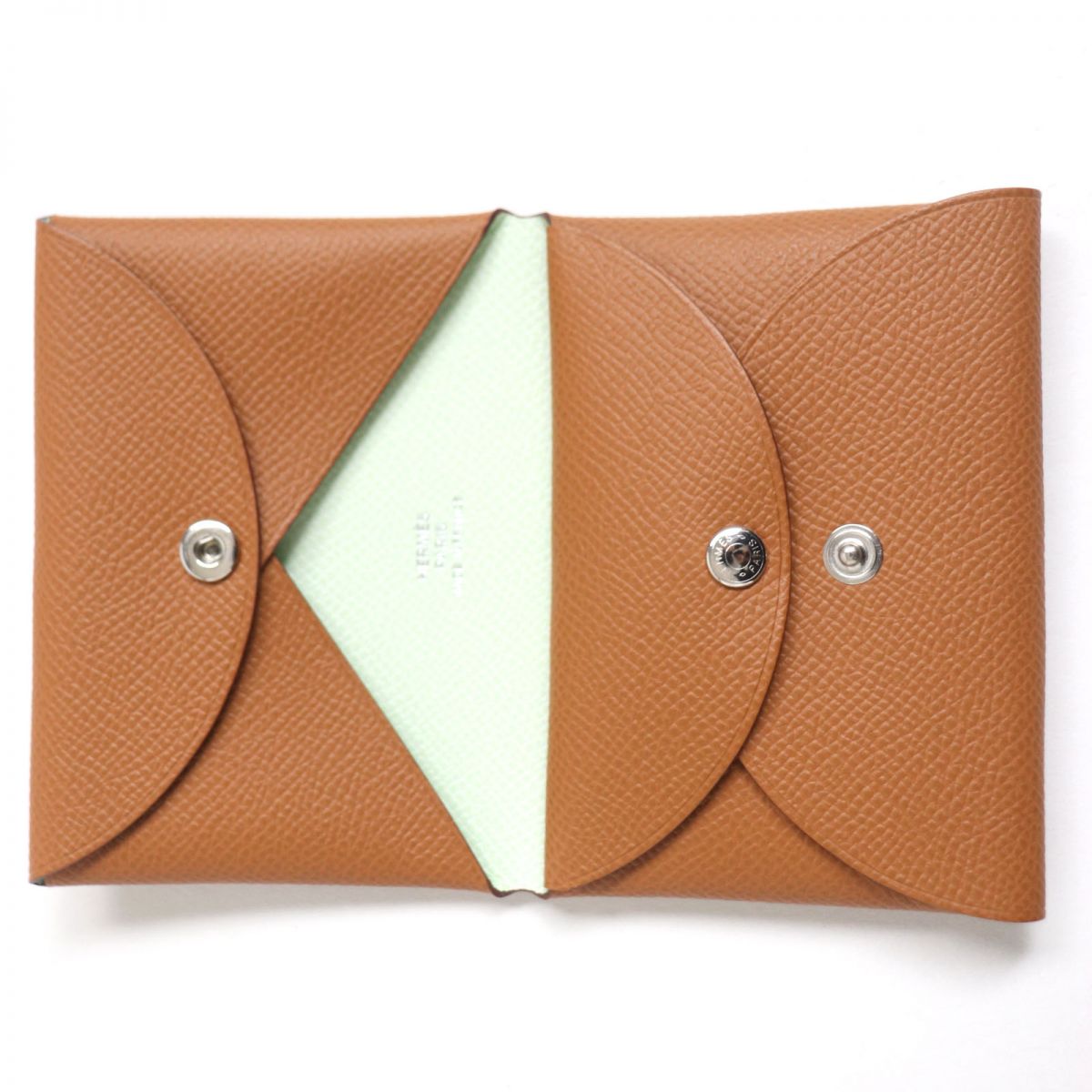 Hermes Calvi Duo Verso Leather Card Case