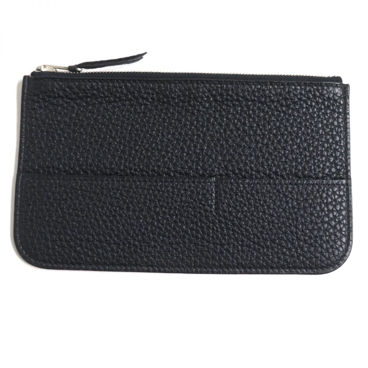 HERMES Dogon GM Leather Wallet Black