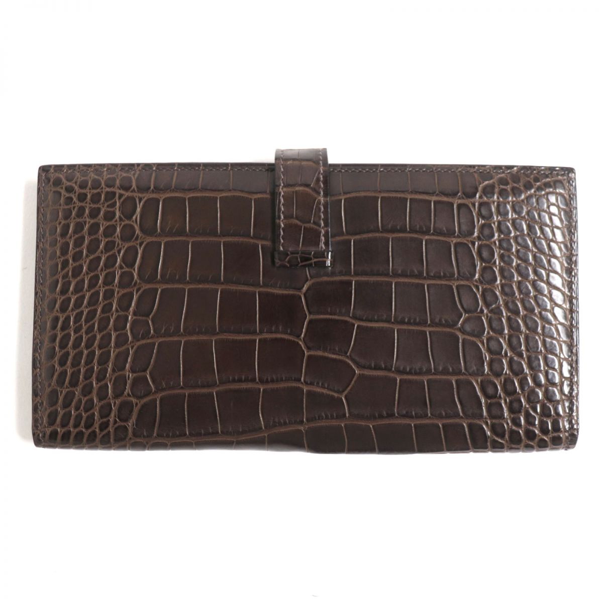 Hermes Bearn Alligator Leather Long Wallet