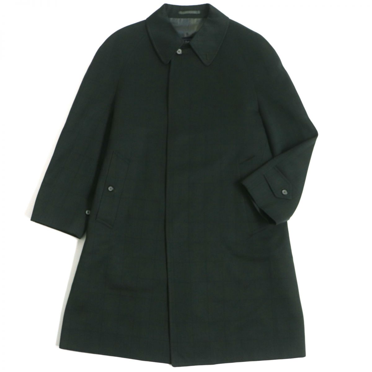 Burberry Vintage Wool Balmacaan Coat Green M