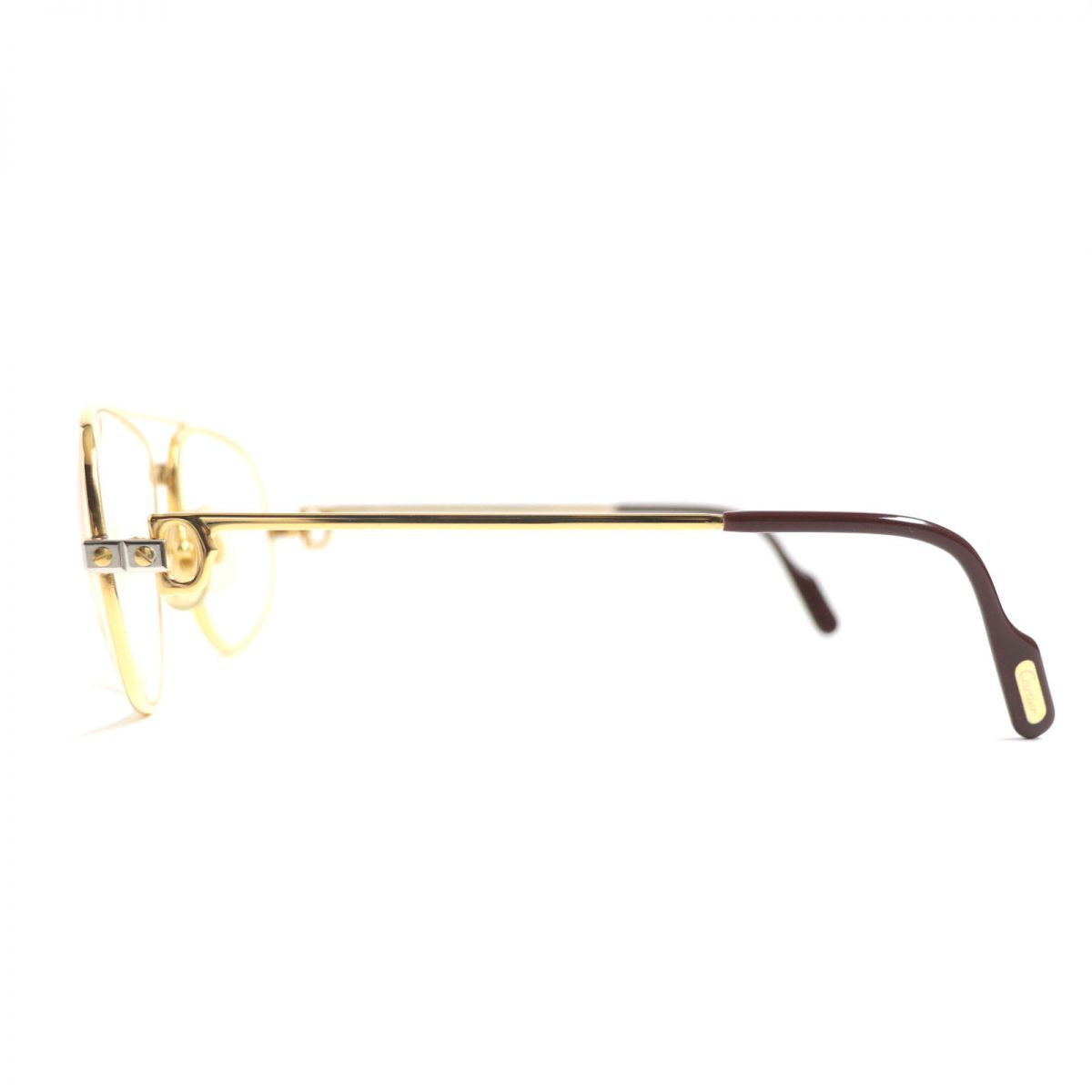 Cartier Santos Two-Bridge Glasses, Gold x Bordeaux