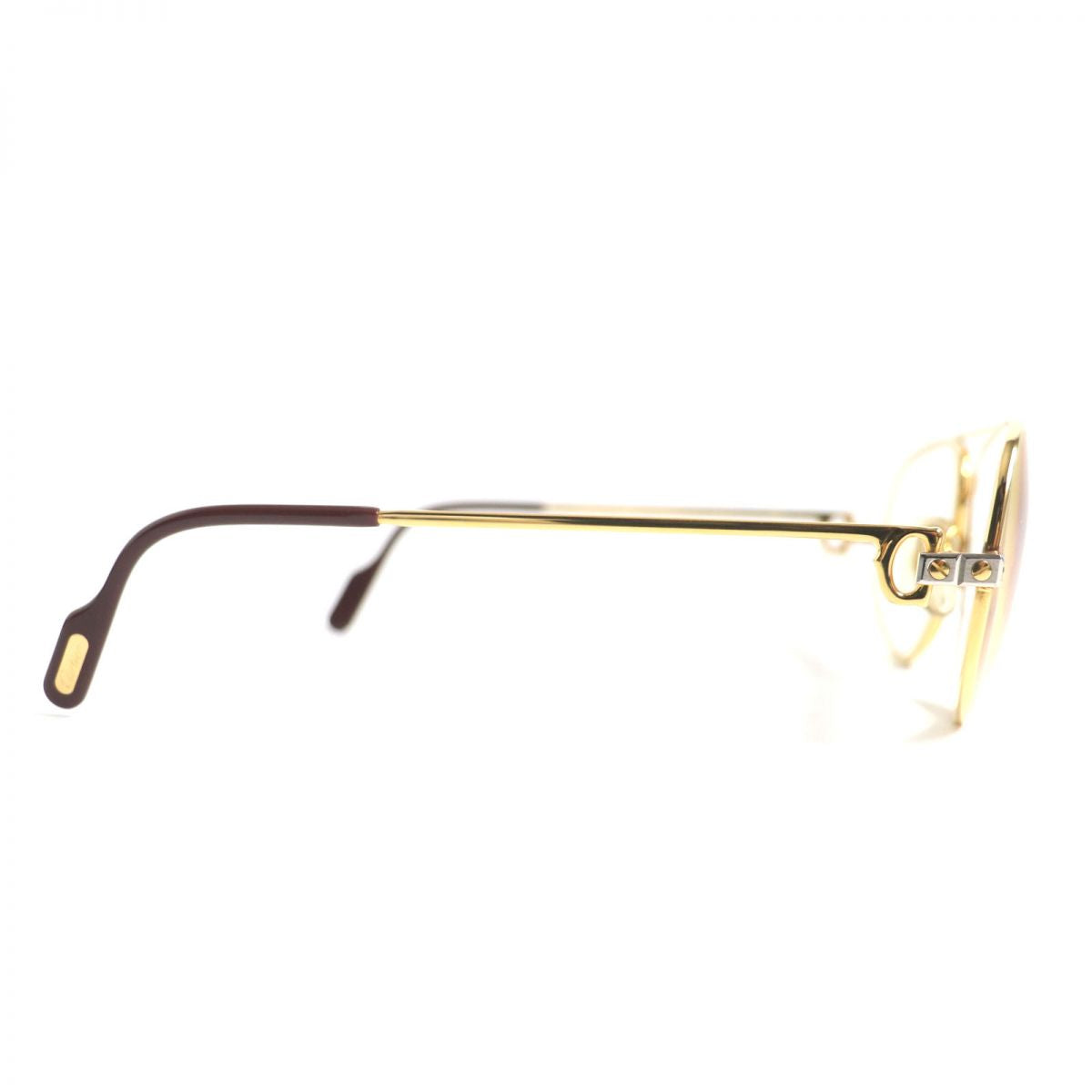 Cartier Santos Two-Bridge Glasses, Gold x Bordeaux