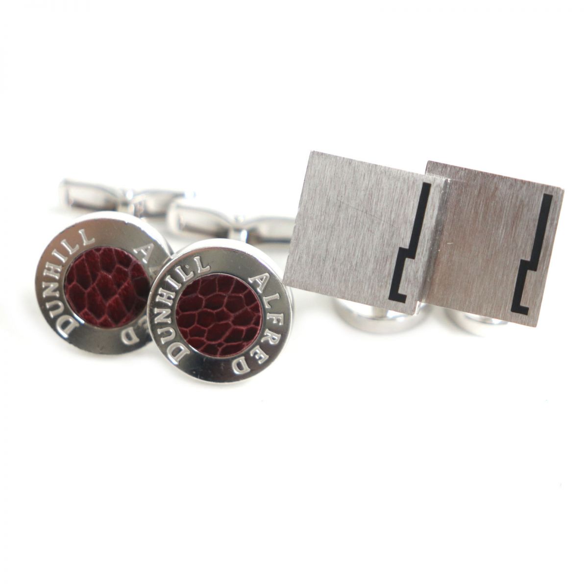 Dunhill SV925 Leather Crocodile Embossed Cufflinks