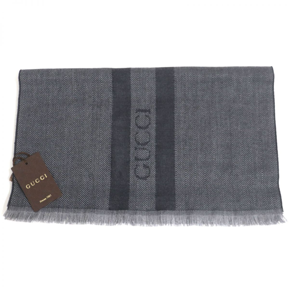 Gucci 544628 Wool Scarf/Shawl Gray