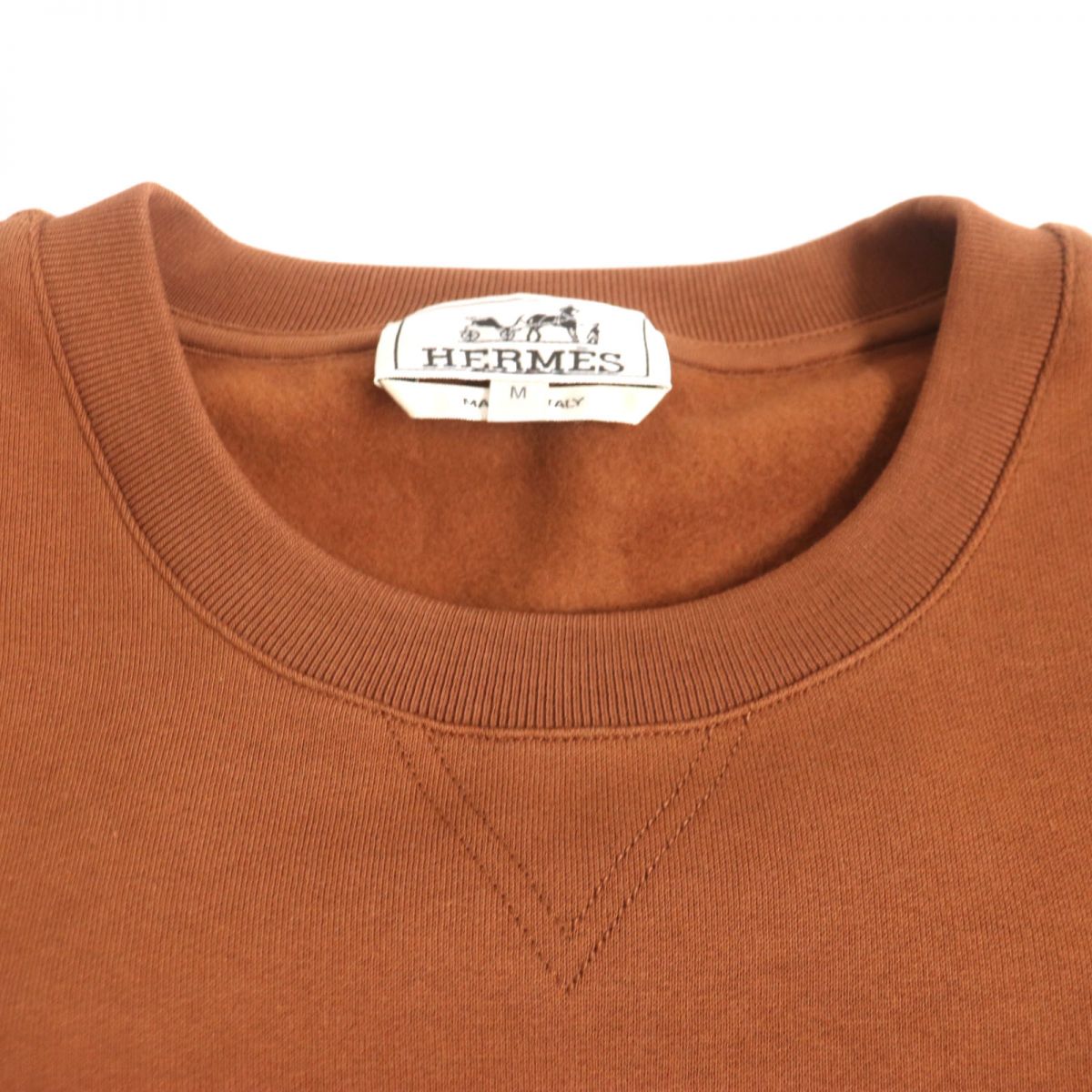 Hermes Leather Patch Sweatshirt Brown M