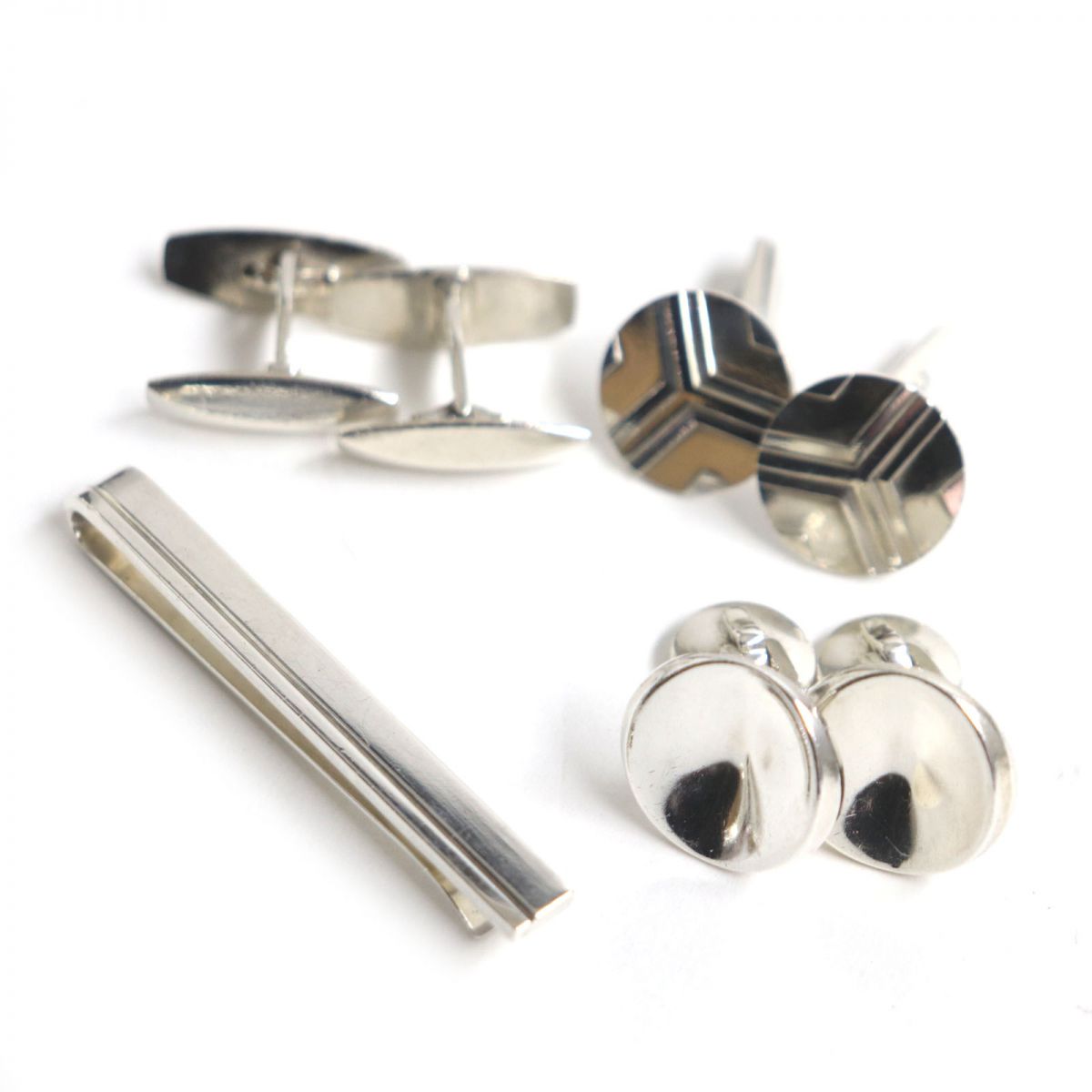 Georg Jensen SV925 Cufflinks Tie Pin Set