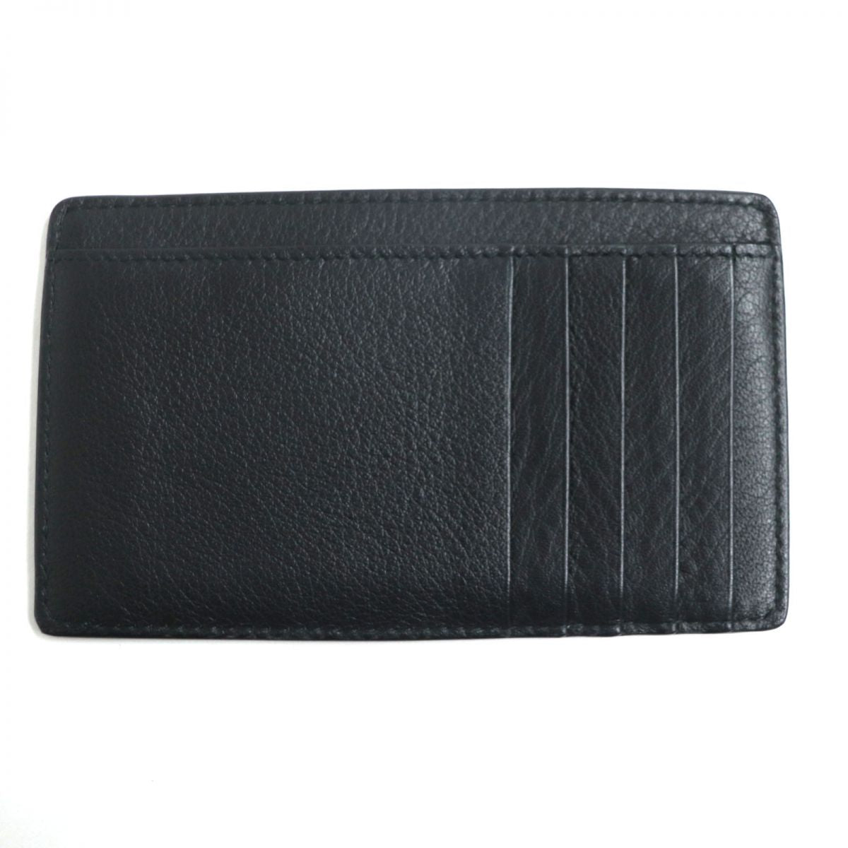 Balenciaga Logo Leather Coin/Card Case Black