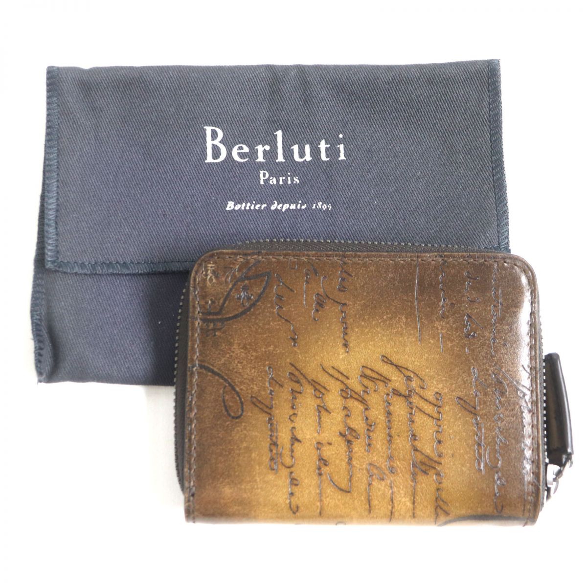 Berluti Calligraphy WAPA Leather Wallet Brown